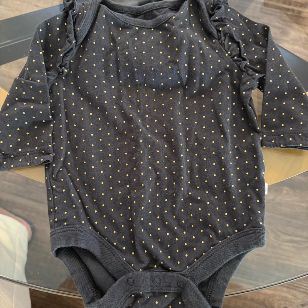GAP Black and Gold Polka Dot Bodysuit